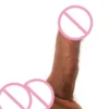Small Sex Toys Rubber Plastic Silicone Realistic Vibrating Thrusting Dildo for Women