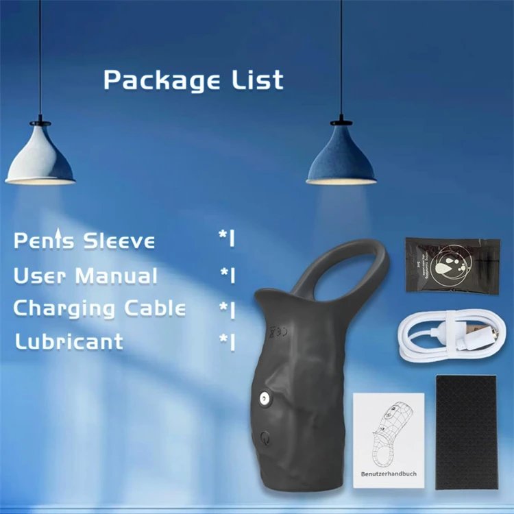 USB Rechargeable Silicone Mens Penis Ring Cock Ring Vibrator Sex Toys for Men