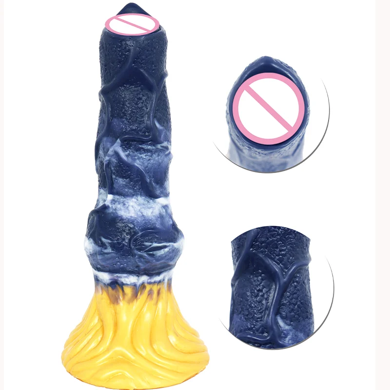 New Arrival Multi Color Large Sex Product Realistic Animal Dog Dildo Flexible Liquid Silicone Penis for Women Sex