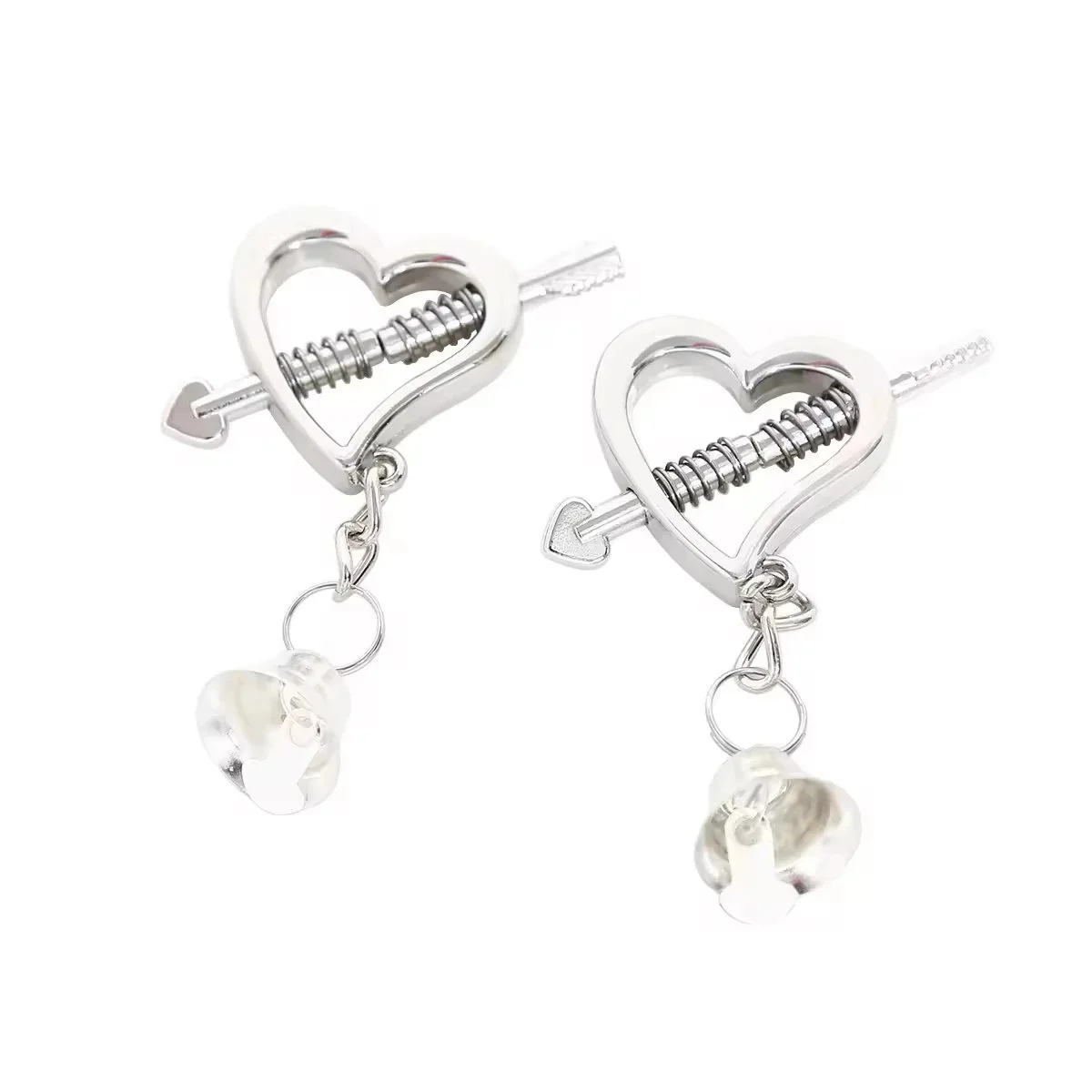 Sex Game Heart Shape Nipple Clamp Clips with Bell Play Adjustable Restraints Intimate Toys Accessories