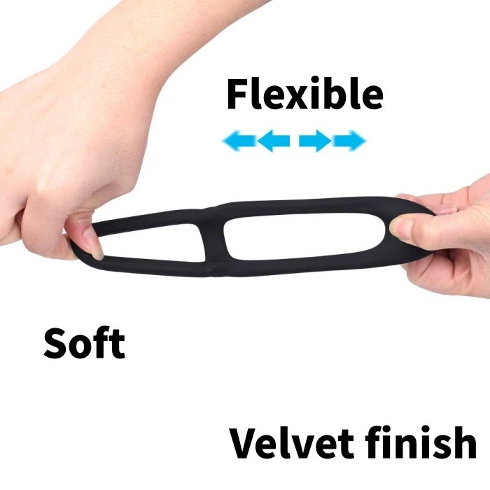 Men's Adult Sex Toys Double Cock Ring Silicone & TPE Material Delayed Ejaculation Penis Exerciser
