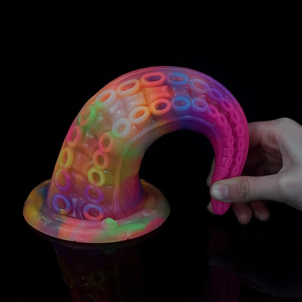 Glow in Dark Octopus Tentacles Dildos Women Luminous Silicone Realistic Vibrator Penis Dildos for Men Women