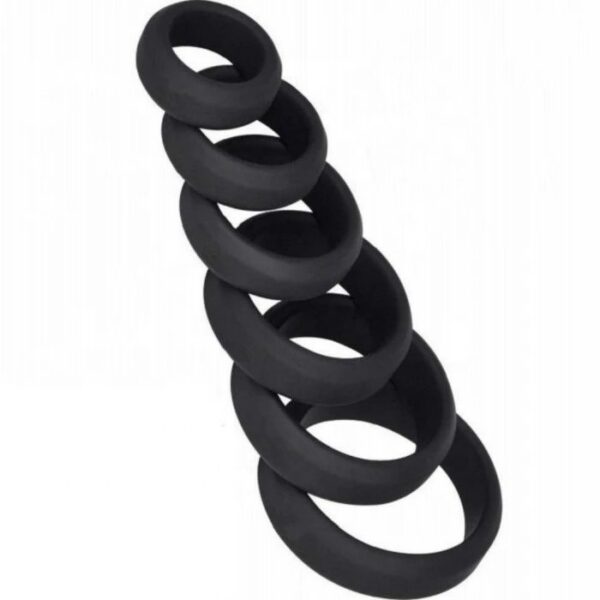 Men's Reusable 6-Size Soft Silicone Cock Ring Sex Toys for Penis Locking Delay Various Sizes Soft Features