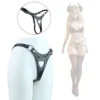 Women's BDSM-style Thong Underwear an Interactive Body Restraint Product Designed for Leather Enthusiasts. 18+ Adult Lingerie