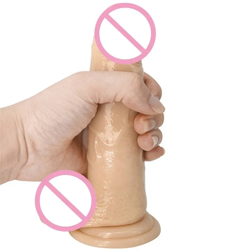 Simulation Suction Cup Dildo Big Glans Penis Rubber Artificial Penis