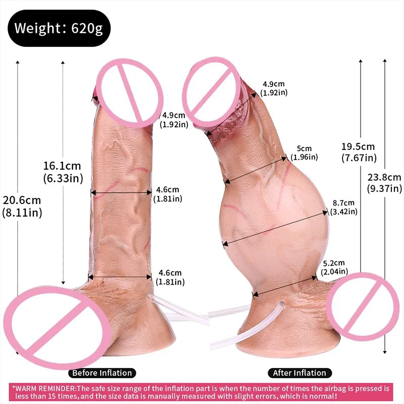 Silicone Simulation Male Penis Suction Cup Penis Experience Feeling Realistic Inflatable Squirting Dildo for Women
