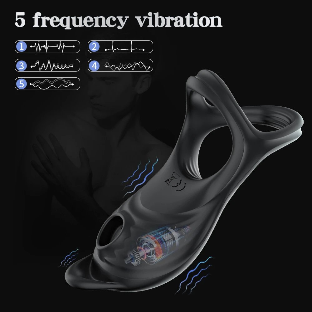 5 Frequency Remote Control Rechargeable Sex Toys Couple Vibrator Sucking Cock Ring With Clitoral Stimulator