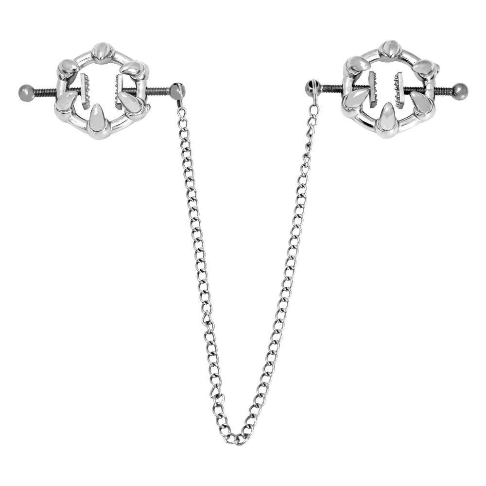 Sex Stimulator Breast Clip Cosplay Sex Play Props Flirting Toy Nipple Clamp With Metal Chain Stainless Steel Nipple Clips