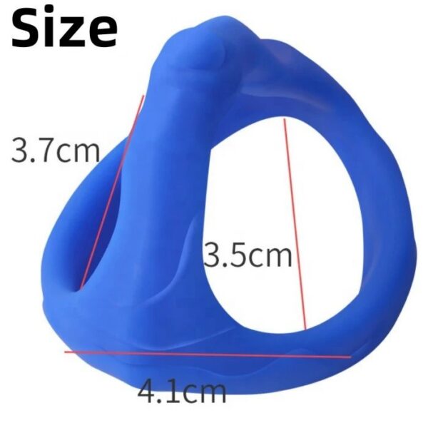 Adult Male Silicone Triple Penis Ring Cock Ring Scrotum Locking Metal Material Functioned for Delay Ejaculation