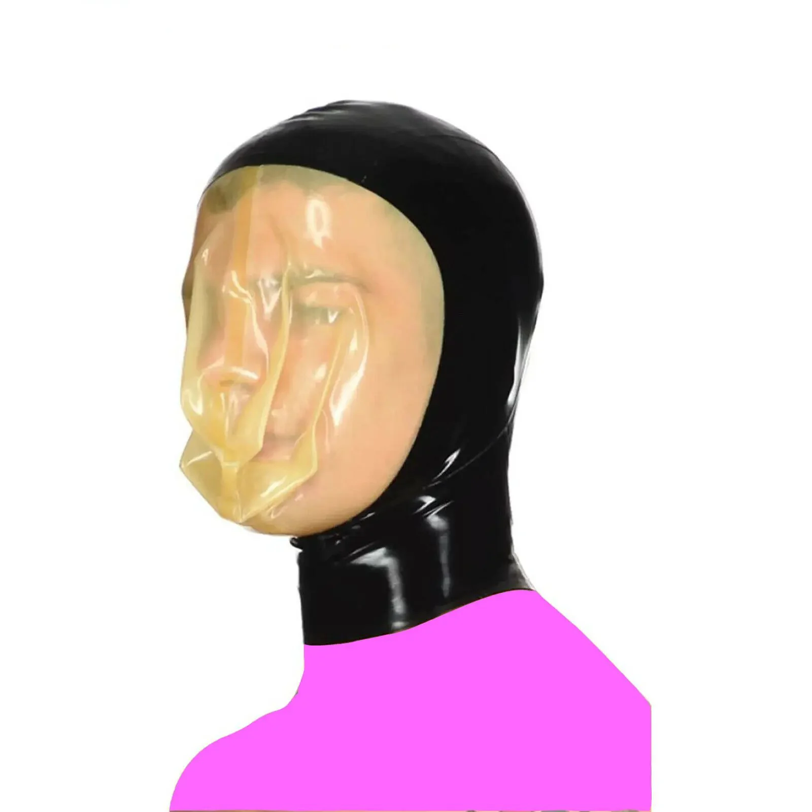 Adult Toys Sexy Rubber Head Cover Latex Mask with Zipper Role Play Cosplay Fetish Latex Mask