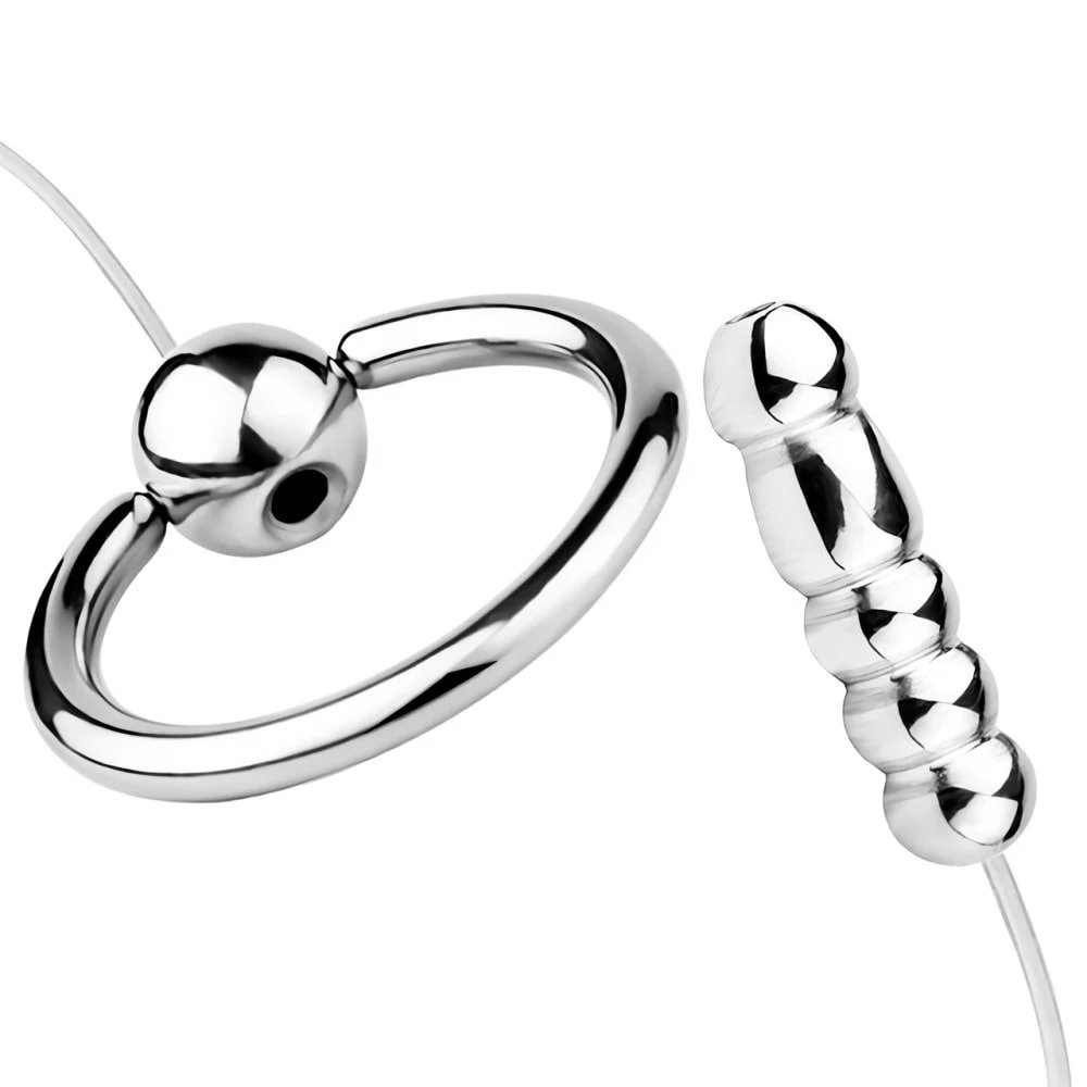 Stainless Steel Hollow Urethra Rod High Quality Polished Touch with Nylon Wire 6 Sizes Available Prostate Stimulation Sex Toys