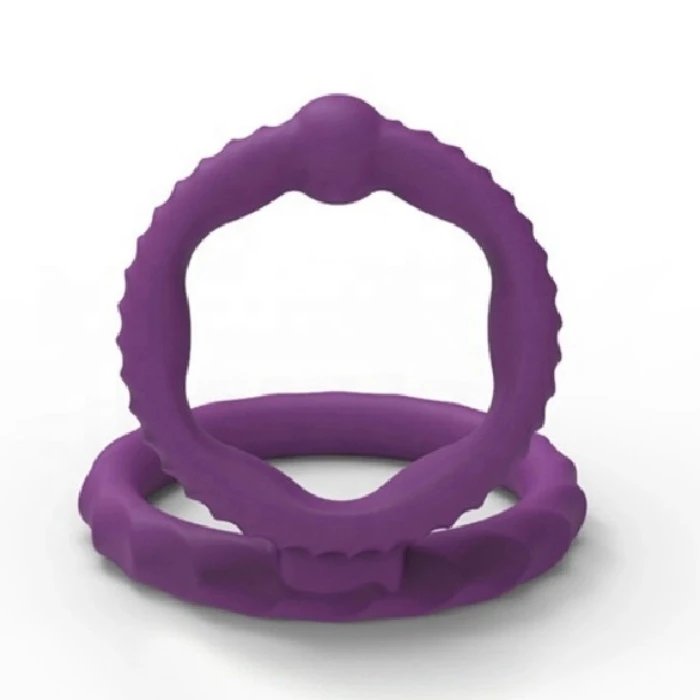 Silicone Male Double Cock Ring Stretchable Sex Toys for Men With Delay Ejaculation Function Vibrating Penis Rings