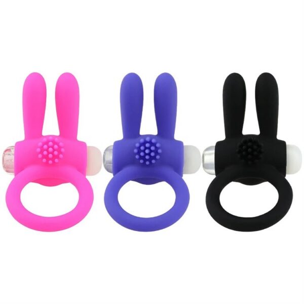 Adult Sex Toy Penis Delay Ring Rabbit Ear Vibrating Cock Ring With Clitoral Stimulator