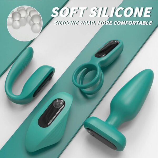 Remote Control Four-piece Set Female Pleasure Device Anal Plug Locking Ring Women's Wearable Masturbation Device