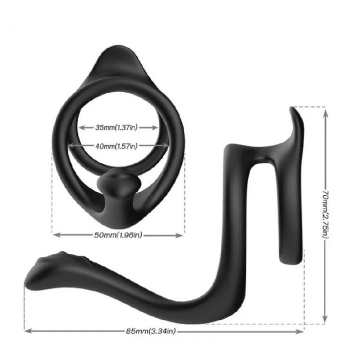Silicone Male Cock Ring with Prostate Massage Anal Plug Sex Product for Delay Ejaculation