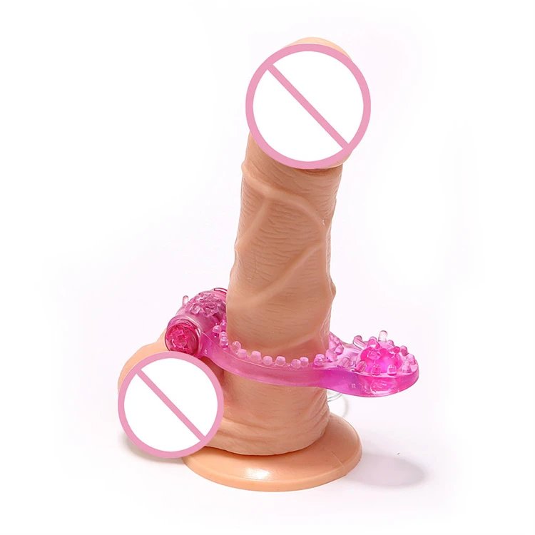 Sex Toys for Men Battery Powered Rubber Penis Ring Butterfly Vibrating Cock Ring