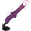 Mini Hands Free Silicone Sex Machine Heating Thrusting Dildo Vibrator Female Masturbator