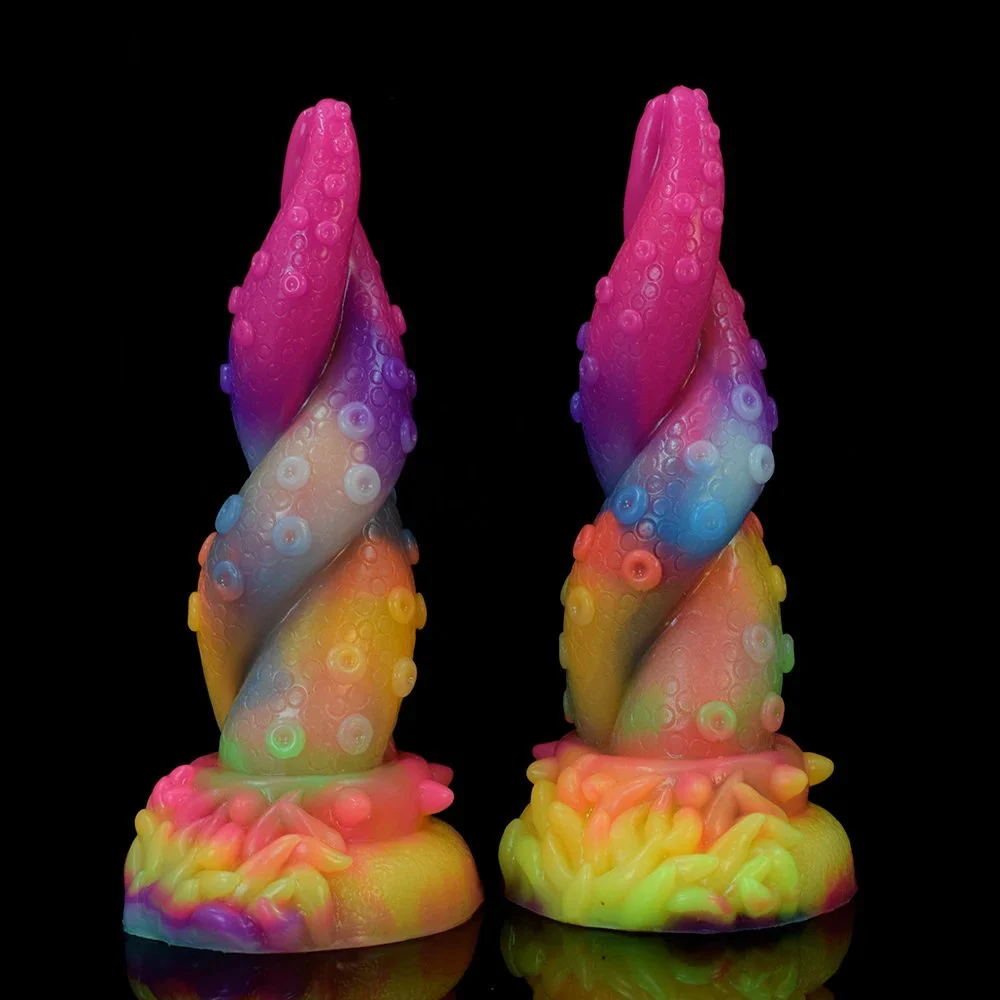Yellow Dragon Fantasy Series 324g Small Glow in the Dark Dildo Luminous Rubber Penis for Lesbian