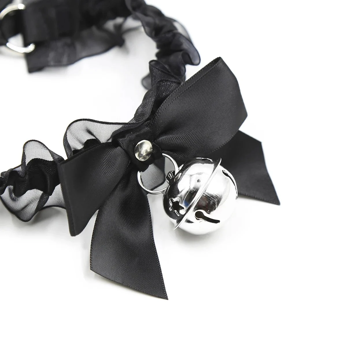 Bell Neck Sleeve Elastic Silver Bell Neck Adult Accessories Women's Neck Sleeve Black Lace Toy Sex Toys for Women