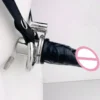 Flat Sissies Male Chastity Cage with Catheter Silicone Dildo Head Inverted Chastity Belt Slave Man Sex Toy Anti-Cheating