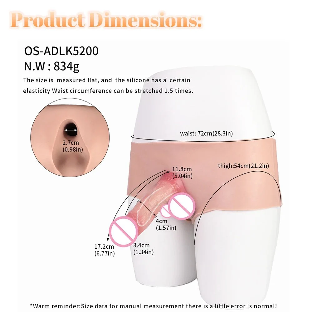 Medical Silicone Wearable Dildo Hollow Design Insertable Wearable Dildo Briefs Effective Extension for Men