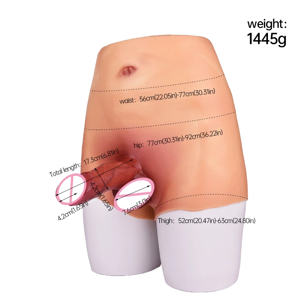 6.8 Inches Soft Realistic Strap on Dildo Solid Silicone Penis Wear Pants Lesbian Sex Toy G-spot Dildo