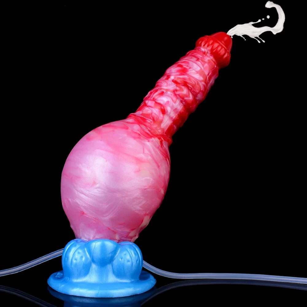 Inflatable Water Spray Simulation Sex Fantasy Monster Dildo Soft Silicone Spraying Dildo Masturbator Adult Fun Sex Toy