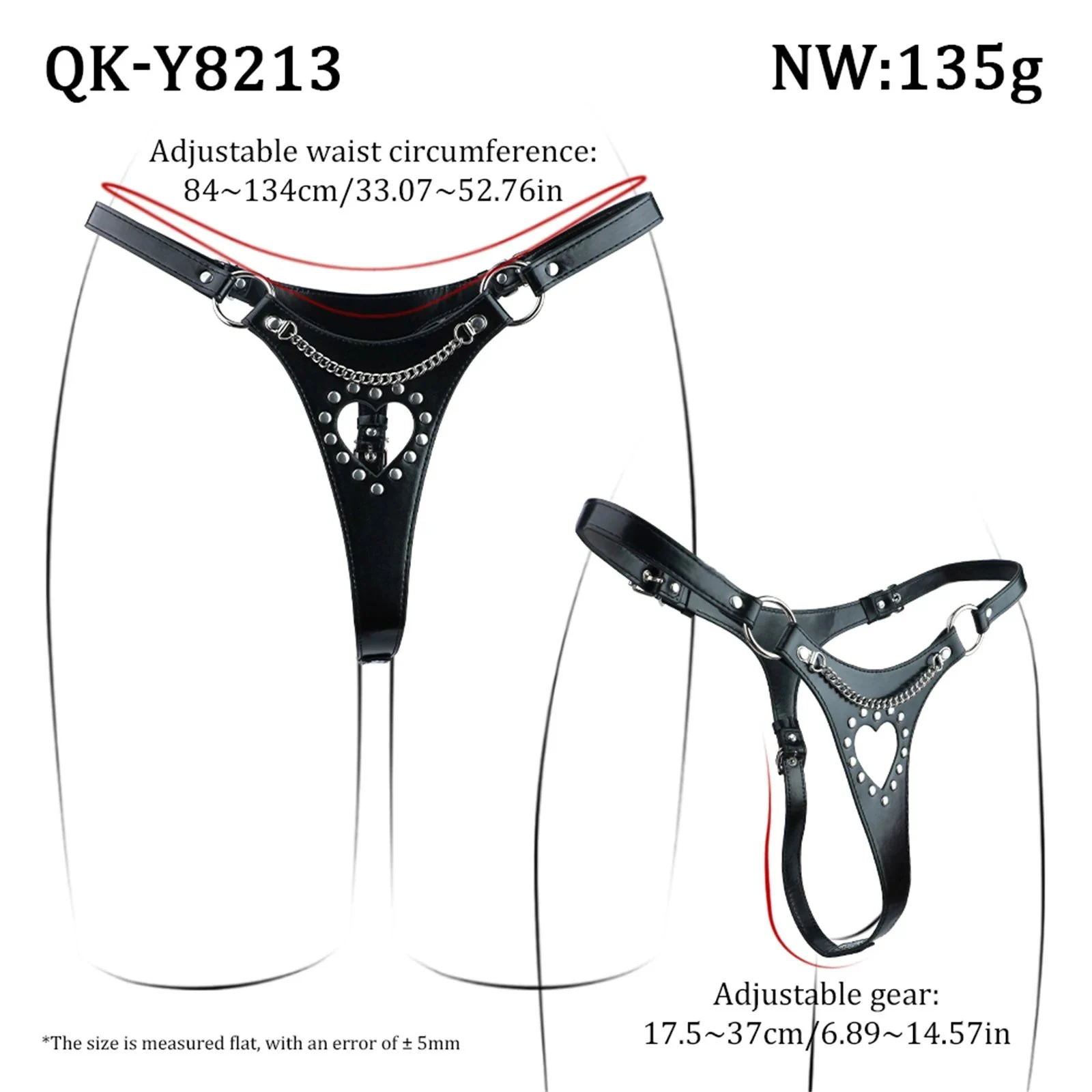 Women's BDSM-style Thong Underwear an Interactive Body Restraint Product Designed for Leather Enthusiasts. 18+ Adult Lingerie