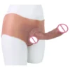 Silicone Dildo Leather Pants Insertable at Penis Effectively Enlarge Adult Male Penis Enhances More Realistic Experience