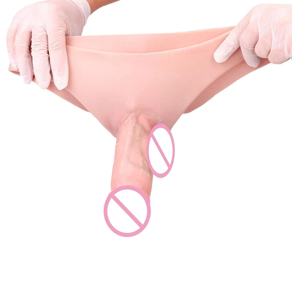 Silicone Hollow Strapon Dildo for Man Realistic Dildos Underwear Wearable Penis Extended Sleeve for Men Sex Toy Lesbian Dildos
