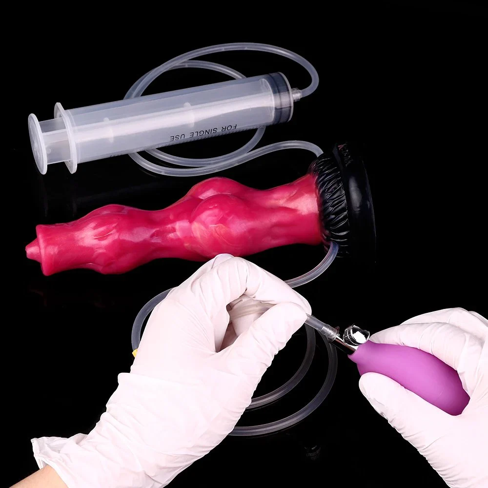 New Inflatable Water Spray Series Dildo with Suction Cups Can Be Attached to the Body of the Dildo Suitable for Female Sex Toys