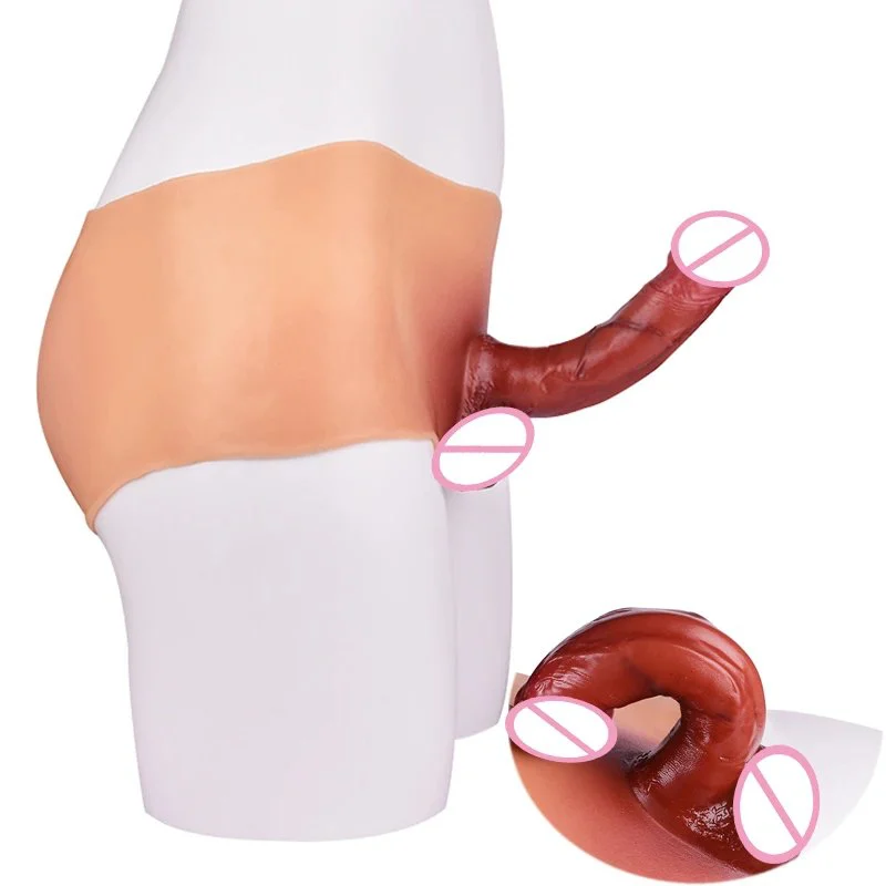 G-spot Dildo Ultra Realistic Penis Pants Soft Realistic Strap on Dildo Solid Silicone Penis Wear Pants Lesbian Sex Toy Men