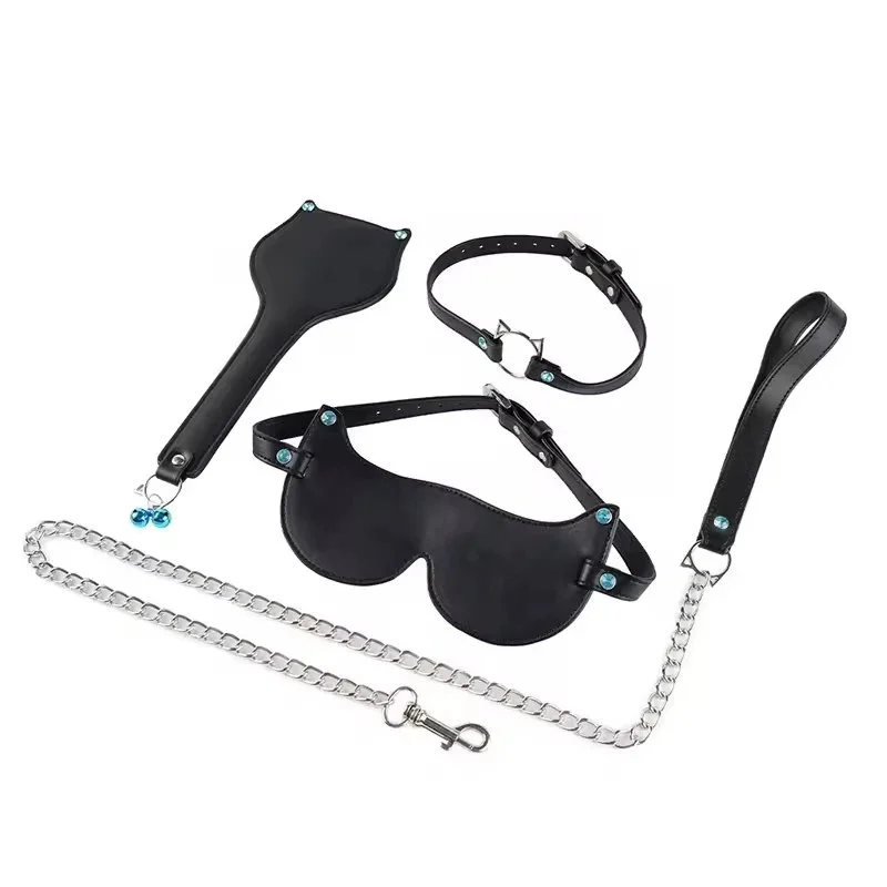 Three-Piece Bondage Kit for Couples Includes Hand Cuffs Sex Collar Spanking Paddle-Fun and Sexy Role Play Sex Toys