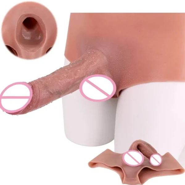 Hollow Realistic Strap on Dildo Pants Silicone Penis Sleeve Dildo Panties for Men Enlargement Women Gay Lesbian Couple