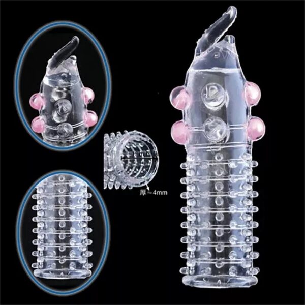 Thorn TPE Silicone Penis Extension Condom with Large Particles Stimulating Sex Condom