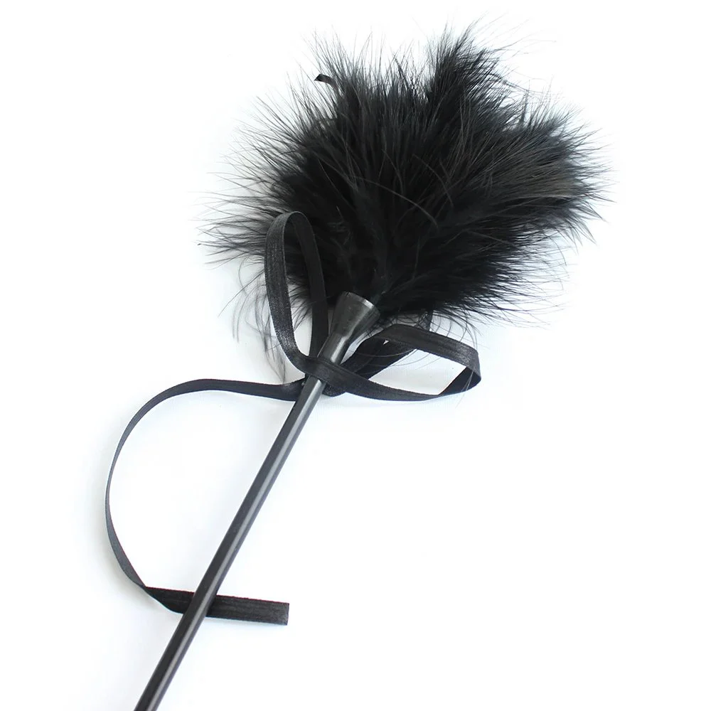 Racket Couples Leather Racket Adult Flirtation Rod Feather PU Racket Fun Hand Patting Black Couple Toys Supplies