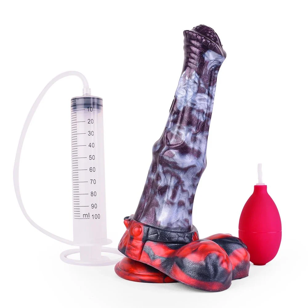 Multi Color Silicone Squirting Horse Dildo Big Animal Squirting Dildo Hands Free Ejaculable Dildo Squirting Cock for Adult