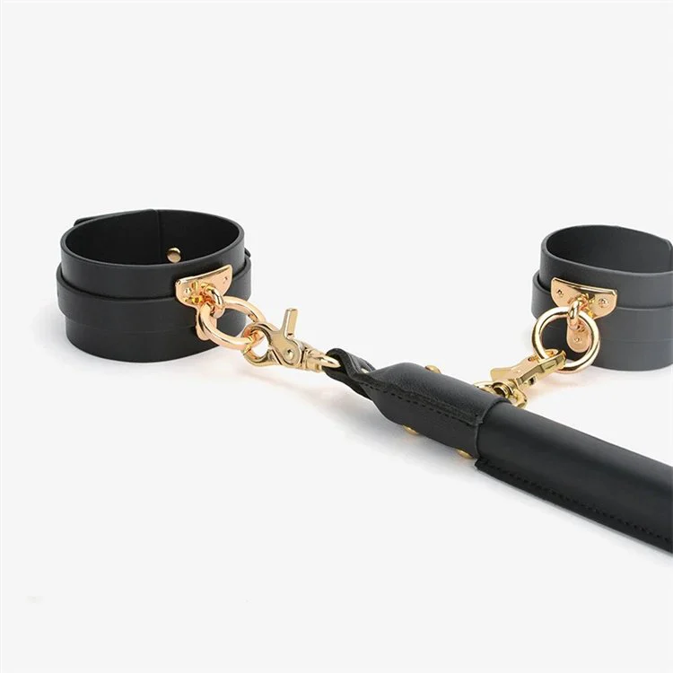 Slave High Quality Luxury PU Leather Open Leg Bondage Ankle Handcuffs Spreader Bar Sex Toy