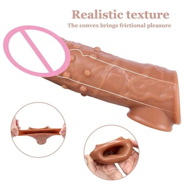 Men's Reusable Soft Penis Enlarger Sleeve 9 Sizes Sex Toys