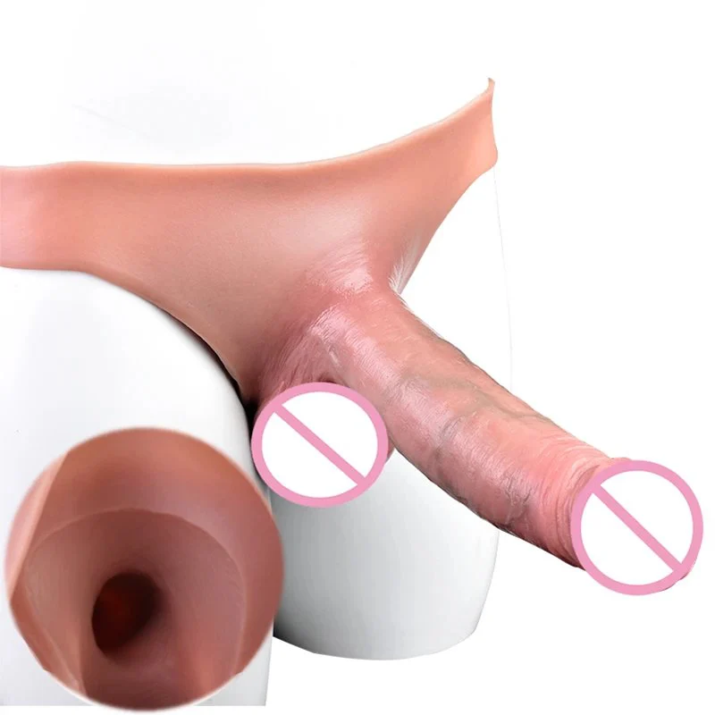 Hollow Strap on Dildo Sleeve for Men Erection Disorders Packers Realistic Harness Penis Enlarger Extender Imitator Longer
