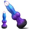 Monster Animal Thick Fantasy Alien Dog Knotted Dildo with Suction Cup Silicone Anal Plug for G-Spot Adult Use Soft Men & Women