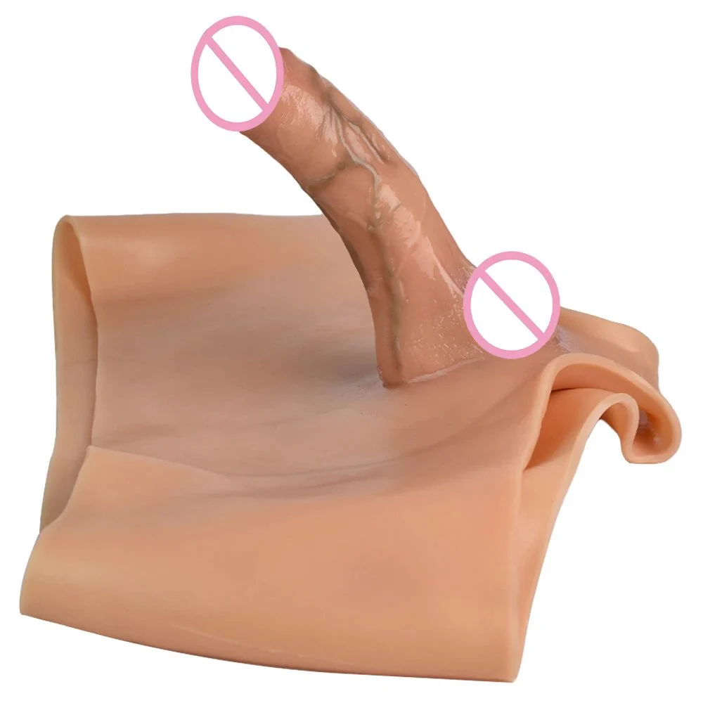 Lesbian Wearable Silicone Solid Penis Pants Silicone Dildo Pants with Realistic Testicles Couple Lesbian Flirting Sex Toy