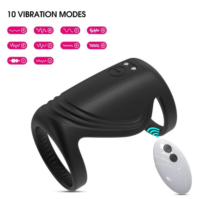 Silicone Remote Control Penis Sleeve 10 Frequency Vibrating Cock Sleeve Adult Men's Delay Ejaculation Sex Toys