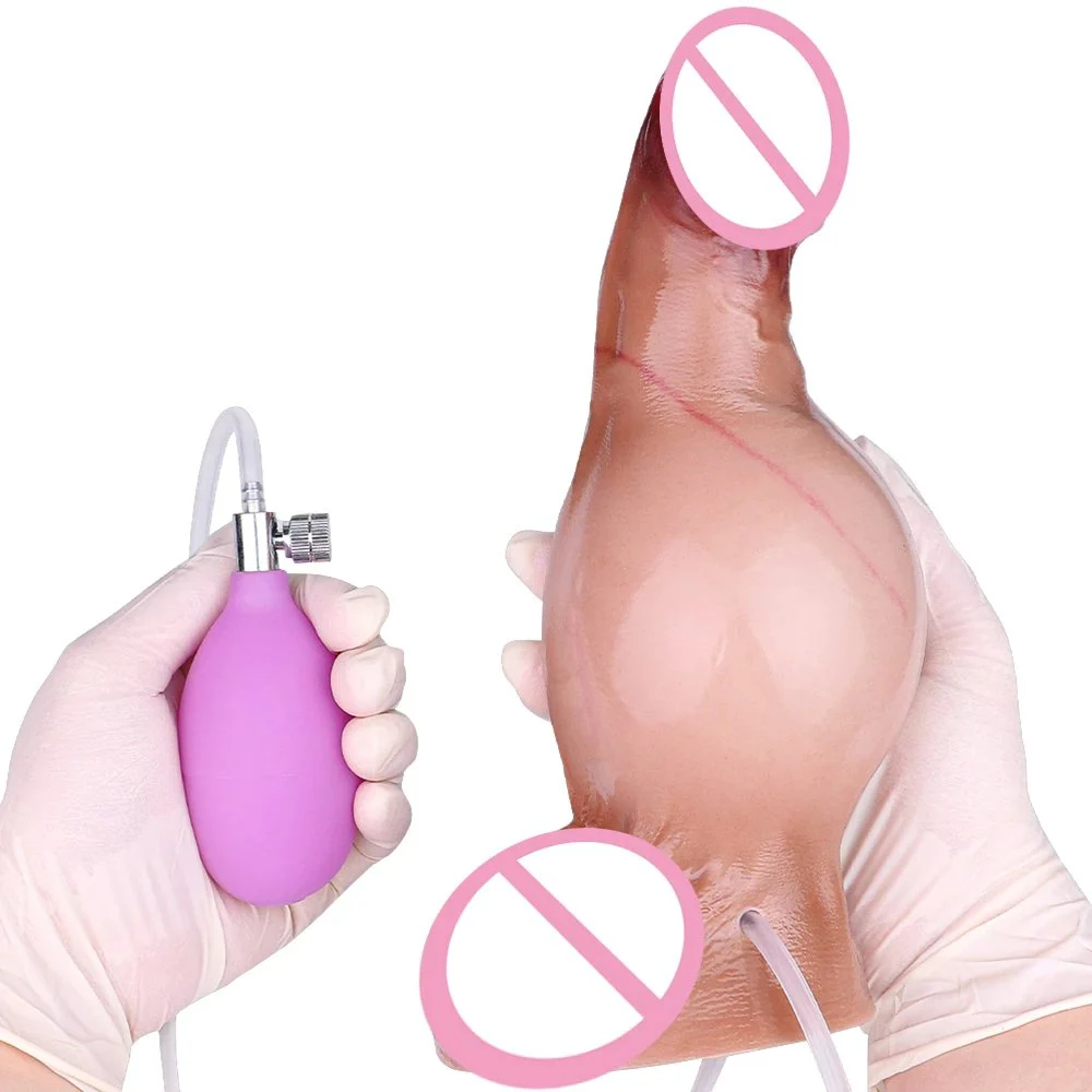 Soft Silicone Artificial Ejaculation Dildo Simulation Inflatable Squirting Penis Female Masturbator Sex Toy