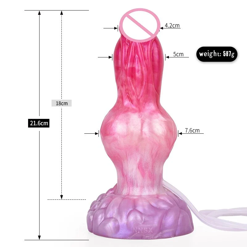 Liquid Silicone Ejaculation Dildo Penis Masturbation Sex Toys Fantasy Animal Dog Knot Dildo Squirting Dildo for Women