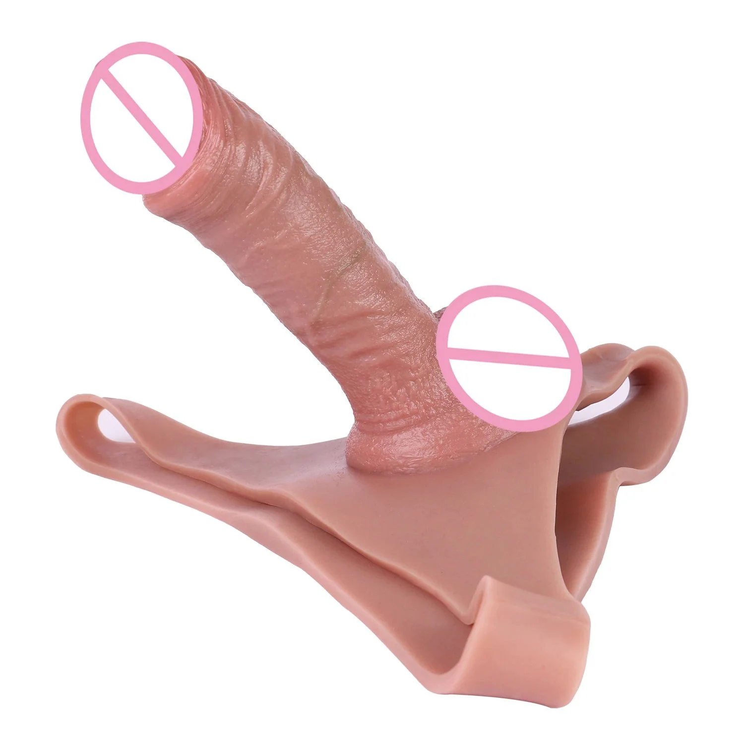 Hollow Silicone Material Simulation Wear Dildos Effectively Increase Penis Length Male Penis Leather Pants