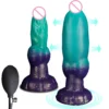 Monster Squirting Fantasy Dog Dildo with 2 Big Knots & Suction Cup Huge Silicone Anal Dildo for Men and Women