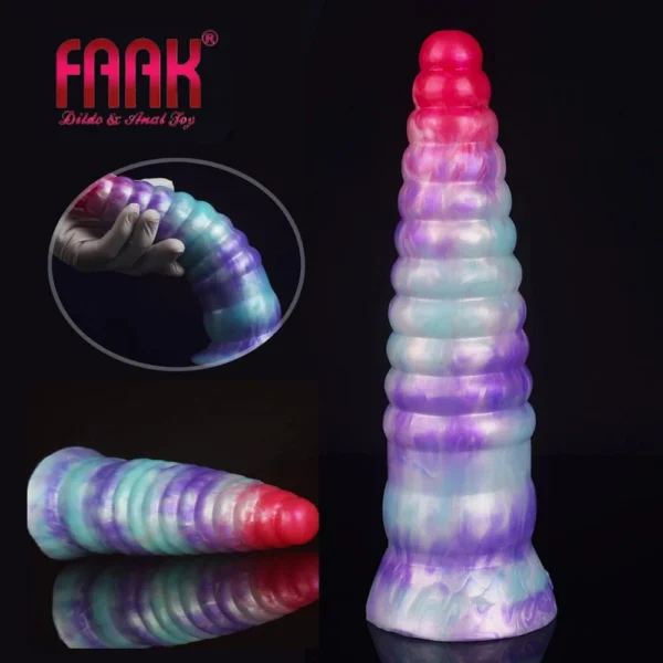 Soft Silicone Large Phallus Threaded Dildo Rear Court Anal Plug Adult Masturbation Sex Toys