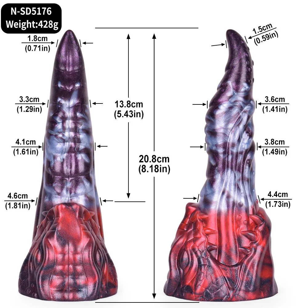 Monster Dildo Fantasy Dildo alien Cock Tentacle Texture - Lapwing Curved Shaft Adult Sex Toy for G-spot Anal Play