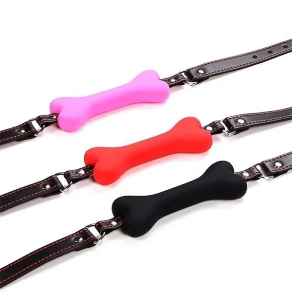 Bondage Fetish Slave Restraints Leather Dog Bone Mouth Gag Handcuff Whip Collar Mask for Couples and Sex Games